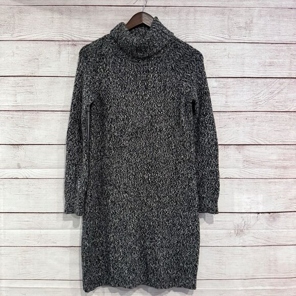 Hobbs London Black White Pullover Sweater Dress Size US 4 Turtleneck Cotton - Picture 1 of 9